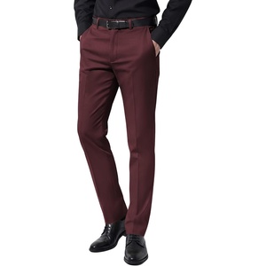image:imageCOOFANDY Men Dress Pants Slim Fit Suit Pants Expandable Waist Casual Slacks  Business Formal Trousers Tuxedo Pant Wrinkle Free Flat Front Straight Leg Modern Style Office Work Wedding Dinner PartyDark Red