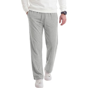 image:imageCOOFANDY Mens Casual Cotton Pant Knit Elastic Waist Yoga Pant with Pocket  Drawstring Waist Stretch Soft Fabric Jogger Sweatpants for Gym Running Relaxed Fit Straight Leg lightweight BreathableLight Grey
