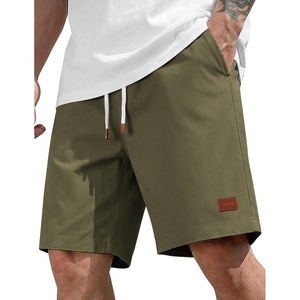 image:imageCOOFANDY Mens Cotton Chino Shorts 9 Inch Casual Shorts Summer Beach Shorts  Stretch Twill ComfortElastic Waist with LeatherTipped Drawstring4 PocketsRelaxed FitEasy Movement for Active DaysOlive Green