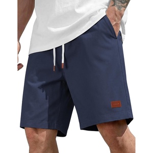 image:imageCOOFANDY Mens Cotton Chino Shorts 9 Inch Casual Shorts Summer Beach Shorts  Stretch Twill ComfortElastic Waist with LeatherTipped Drawstring4 PocketsRelaxed FitEasy Movement for Active DaysNavy Blue