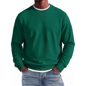 image:imageCOOFANDY Mens Crewneck Sweatshirt Lightweight Casual Fall Winter Pullovers  Soft and Lightweight Solid Color Classic Fit Genderneutral Home and Outdoor Fall WinterDark Green
