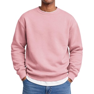 image:imageCOOFANDY Mens Crewneck Sweatshirts Fleece Pullover Thermal Casual Shirt  Soft Fleece Lining Long Sleeve Classic Crewneck Fashion Sweatshirt Fall Winter Warm Sweatshirts Basic TopsPink