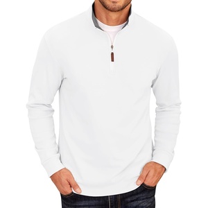 image:imageCOOFANDY Mens Fleece Quarter Zip Pullover Long Sleeve Mock Neck SweatshirtWhite
