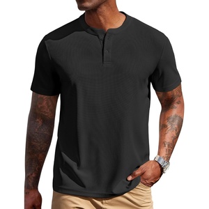 image:imageCOOFANDY Mens Henley Shirts Short Sleeve Texture Casual Button Tee Shirts  Lightweigh CasualTextured FabricSummerClassicBasicComfortableBreathable01black