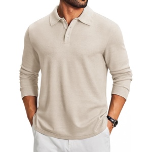 image:imageCOOFANDY Mens Knit Polo Shirt Long Sleeve Polo Sweaters Casual Golf Shirts  long sleeve knit shirtsknitted polo shirtsfleece shirtBeige