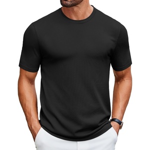image:imageCOOFANDY Mens Knit TShirts Casual Crewneck Short Sleeve Shirts Summer Tops Basic Pullover TeesAll Black