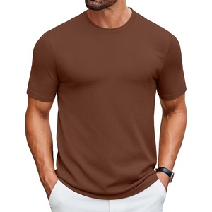 image:imageCOOFANDY Mens Knit TShirts Casual Crewneck Short Sleeve Shirts Summer Tops Basic Pullover TeesBrown