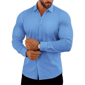 image:imageCOOFANDY Mens Muscle Fit Dress Shirts Casual Button Down Long Sleeve  4Way Stretch Wrinkle Free Slim Fit Lightweight Breathable Move Freely Bussiness Casual Soft and SkinFriendlyLight Blue