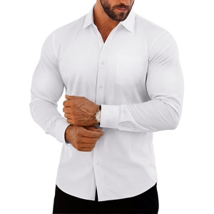 image:imageCOOFANDY Mens Muscle Fit Dress Shirts Casual Button Down Long Sleeve  4Way Stretch Wrinkle Free Slim Fit Lightweight Breathable Move Freely Bussiness Casual Soft and SkinFriendlyWhite