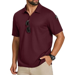 image:imageCOOFANDY Mens Polo Shirts Short Sleeve Quick Dry Performance Golf Polos Tactical Work Shirts with Pen PocketWine Red Polo