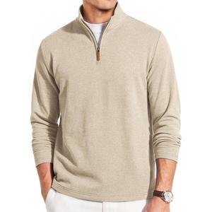 image:imageCOOFANDY Mens Quarter Zip Pullover Fleece Lightweight Mock Neck Sweatshirt  Basic 14 Zip Half Zipper Sweater High Neck 34 Zip Up Thermal Turtleneck Classic Long Sleeve Casual Golf Dress WinterKhaki