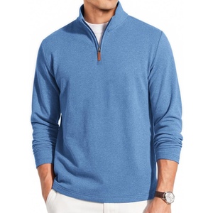image:imageCOOFANDY Mens Quarter Zip Pullover Fleece Lightweight Mock Neck Sweatshirt  Basic 14 Zip Half Zipper Sweater High Neck 34 Zip Up Thermal Turtleneck Classic Long Sleeve Casual Golf Dress WinterLight Blue