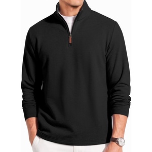 image:imageCOOFANDY Mens Quarter Zip Pullover Fleece Lightweight Mock Neck Sweatshirt  Basic 14 Zip Half Zipper Sweater High Neck 34 Zip Up Thermal Turtleneck Classic Long Sleeve Casual Golf Dress WinterBlack