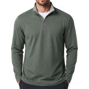 image:imageCOOFANDY Mens Quarter Zip Pullover Golf Shirts Mock Neck Sweatshirt Hiking  14 Zip Long Sleeve Lightweight Moisture Wicking Contrast Striped Collar Sun Protection Running Fishing OutgoingDark Green