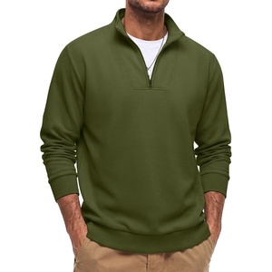 image:imageCOOFANDY Mens Quarter Zip Pullover Sweatshirt Mock Neck Fleece Long Sleeve Thermal Casual Polo ShirtArmy Green