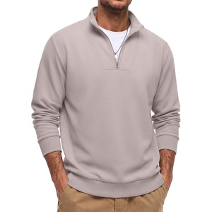 image:imageCOOFANDY Mens Quarter Zip Pullover Sweatshirt Mock Neck Fleece Long Sleeve Thermal Casual Polo ShirtLight Grey