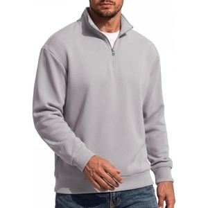 image:imageCOOFANDY Mens Quarter Zip Sweatshirt Fleece Mock Neck Casual Sweater  Fleece Lined Drop Shoulder Relaxed Fit Ribbed Cuffs Ribbed Hem Warm Lining Long Sleeve Daily Wear Fall Winter FashionLight Grey