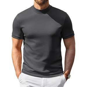 image:imageCOOFANDY Mens Short Sleeve Mock Neck Sweater Casual Slim Fit Basic Tops  SilkySoft FabricShort Sleeve Mock NeckSlim Fit Basic TopBlazerReady LayeringBusiness Casual StyleFashionStylishDark Gray