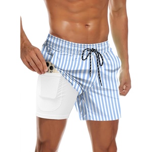 image:imageCOOFANDY Mens Swim Trunks Quick Dry Bathing Suit with Pockets Swimwear Beach Board Short Swimsuit SXXLBlue White Stripe