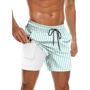 image:imageCOOFANDY Mens Swim Trunks Quick Dry Bathing Suit with Pockets Swimwear Beach Board Short Swimsuit SXXLGreen White Stripe