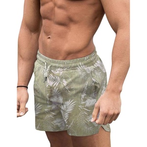 image:imageCOOFANDY Mens Swim Trunks Quick Dry Board Shorts Swimwear Bathing Suit  Quickdry FourWay Stretch FabricTriangular Mesh Lining3 inch InseamTwo Side Pockets Lightweight Beach Stuff for MenP Green Plam Leaf