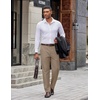 image:imageCOOFANDY Mens Dress Pants Classic Fit Flat Front Expandable Waist Suit Pant  Regular Straight Dress Slacks Weddings Bussiness Casual Meeting Wrinkle Free Modern Graduation Office Dating PartyKhaki