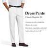 image:imageCOOFANDY Mens Dress Pants Classic Fit Flat Front Expandable Waist Suit Pant  Regular Straight Dress Slacks Weddings Bussiness Casual Meeting Wrinkle Free Modern Graduation Office Dating PartyWhite