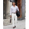 image:imageCOOFANDY Mens Dress Pants Classic Fit Flat Front Expandable Waist Suit Pant  Regular Straight Dress Slacks Weddings Bussiness Casual Meeting Wrinkle Free Modern Graduation Office Dating PartyWhite