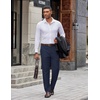 image:imageCOOFANDY Mens Dress Pants Classic Fit Flat Front Expandable Waist Suit Pant  Regular Straight Dress Slacks Weddings Bussiness Casual Meeting Wrinkle Free Modern Graduation Office Dating PartyNavy Blue