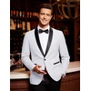 image:imageCOOFANDY Mens Tuxedo Jacket One Button Suit Jacket for Wedding Dinner  Blazer JacketDinner JacketWedding JacketSmoking JacketTuxedo Blazer01white