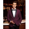 image:imageCOOFANDY Mens Tuxedo Jacket One Button Suit Jacket for Wedding Dinner  Blazer JacketDinner JacketWedding JacketSmoking JacketTuxedo BlazerWine Red