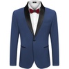 image:imageCOOFANDY Mens Tuxedo Jacket One Button Suit Jacket for Wedding Dinner  Blazer JacketDinner JacketWedding JacketSmoking JacketTuxedo BlazerBluejacquard