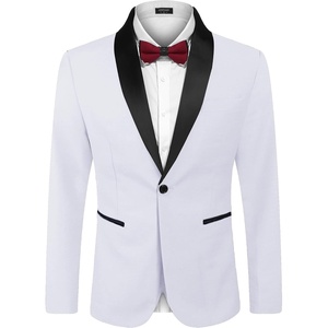image:imageCOOFANDY Mens Tuxedo Jacket One Button Suit Jacket for Wedding Dinner  Blazer JacketDinner JacketWedding JacketSmoking JacketTuxedo Blazer01white