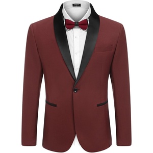 image:imageCOOFANDY Mens Tuxedo Jacket One Button Suit Jacket for Wedding Dinner  Blazer JacketDinner JacketWedding JacketSmoking JacketTuxedo BlazerRedjacquard