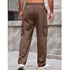 image:imageCOOFANDY Men Casual Cargo Pants Hiking Joggers Sweatpant with Multi PocketsBrown