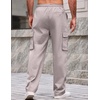 image:imageCOOFANDY Men Casual Cargo Pants Hiking Joggers Sweatpant with Multi PocketsLight Grey
