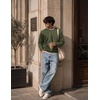 image:imageCOOFANDY Mens Crewneck Sweatshirt Lightweight Casual Fall Winter PulloversArmy Green