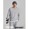 image:imageCOOFANDY Mens Crewneck Sweatshirt Lightweight Casual Fall Winter PulloversLight Heather Grey