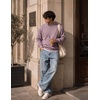 image:imageCOOFANDY Mens Crewneck Sweatshirt Lightweight Casual Fall Winter PulloversMauve