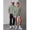 image:imageCOOFANDY Mens Crewneck Sweatshirt Lightweight Casual Fall Winter PulloversStonewashed Green