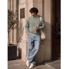 image:imageCOOFANDY Mens Crewneck Sweatshirt Lightweight Casual Fall Winter PulloversStonewashed Green