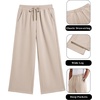 image:imageCOOFANDY Mens Casual Baggy Sweatpants Cotton Wide Leg Drawstring PantsBeige