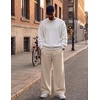 image:imageCOOFANDY Mens Casual Baggy Sweatpants Cotton Wide Leg Drawstring PantsBeige