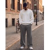 image:imageCOOFANDY Mens Casual Baggy Sweatpants Cotton Wide Leg Drawstring PantsDark Grey