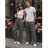 image:imageCOOFANDY Mens Casual Baggy Sweatpants Cotton Wide Leg Drawstring PantsDark Grey