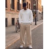 image:imageCOOFANDY Mens Casual Baggy Sweatpants Cotton Wide Leg Drawstring PantsKhaki
