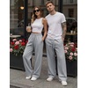 image:imageCOOFANDY Mens Casual Baggy Sweatpants Cotton Wide Leg Drawstring PantsLight Grey