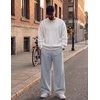 image:imageCOOFANDY Mens Casual Baggy Sweatpants Cotton Wide Leg Drawstring PantsLight Grey