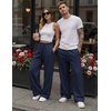 image:imageCOOFANDY Mens Casual Baggy Sweatpants Cotton Wide Leg Drawstring PantsNavy Blue