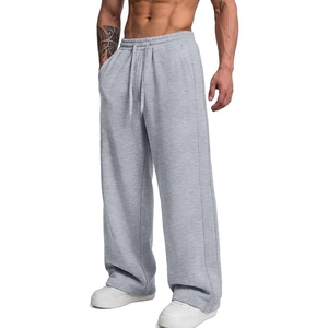 image:imageCOOFANDY Mens Casual Baggy Sweatpants Cotton Wide Leg Drawstring PantsLight Grey